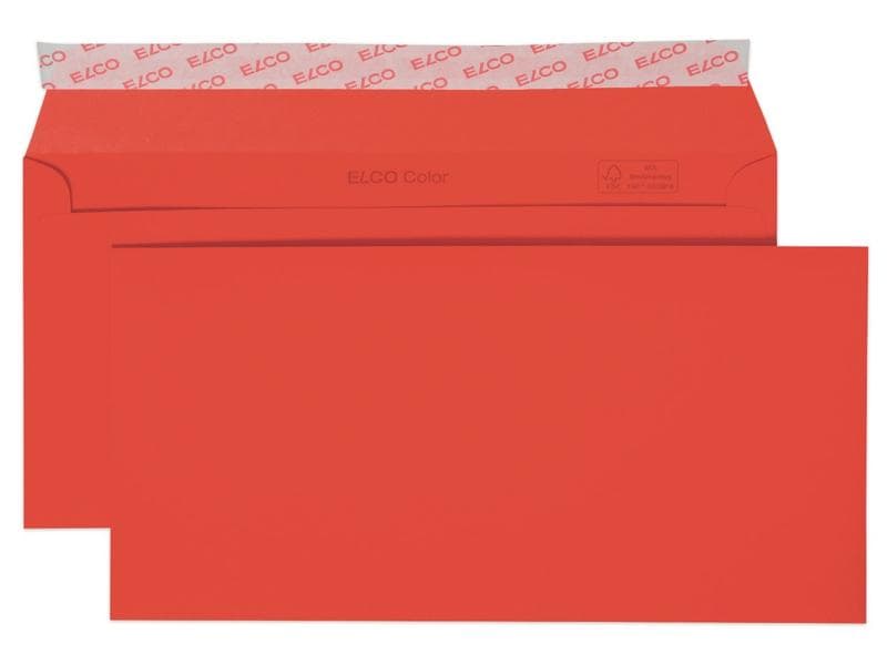 ELCO Enveloppe Color C5/6, Pas de fenêtres, 25 Pièce/s, Rouge