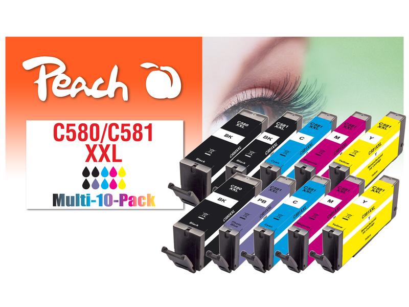 Peach Kits d’encre Canon PGI-580XL / CLI-581XL 2x C/M/Y/BK, 1x PBK/PB
