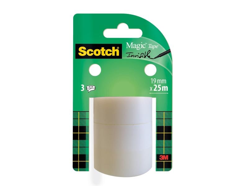 Scotch Ruban adhésif Scotch Magic 19 mm x 25 m, 3 Rollen