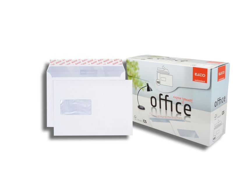 ELCO Enveloppe Office Box C5 avec fenêtre à gauche, 100 pièces