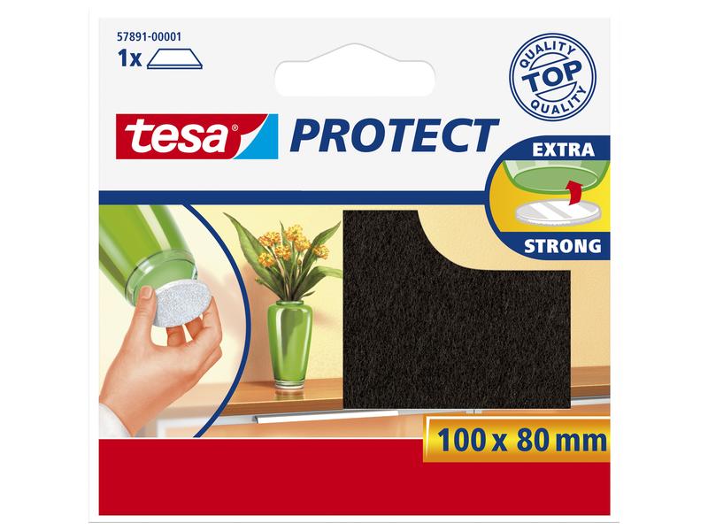 tesa Echelle de pied de chaise Protect 100 x 80 mm, 1 pièce, Brun