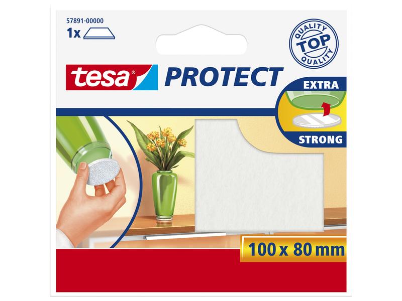 tesa Echelle de pied de chaise Protect 100 x 80 mm, 1 pièce, Blanc