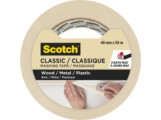 3M Ruban adhésif du peintre Scotch Classic 4850 48 mm x 50 m, Beige