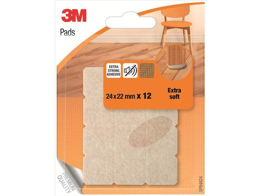 3M Echelle de pied de chaise Pads Extra-Soft 24 x 22 mm, Beige