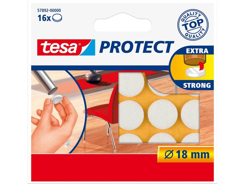 tesa Echelle de pied de chaise Protect Ø 18 mm 16 pièces, Blanc