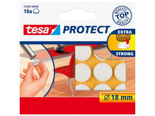 tesa Echelle de pied de chaise Protect Ø 18 mm 16 pièces, Blanc