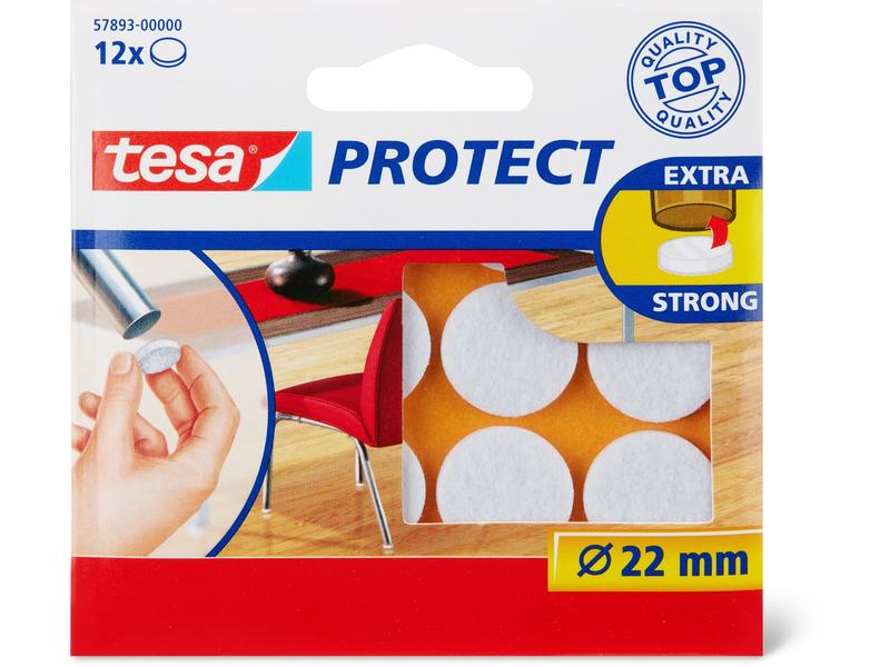 tesa Echelle de pied de chaise Protect Ø 22 mm 12 pièces, Blanc