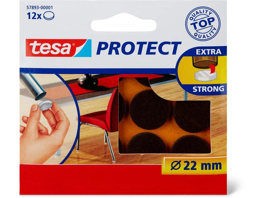 tesa Echelle de pied de chaise Protect Ø 22 mm 12 pièces, Brun