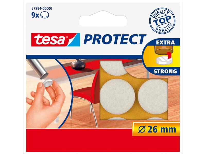 tesa Echelle de pied de chaise Protect Ø 26 mm 9 pièces, Blanc