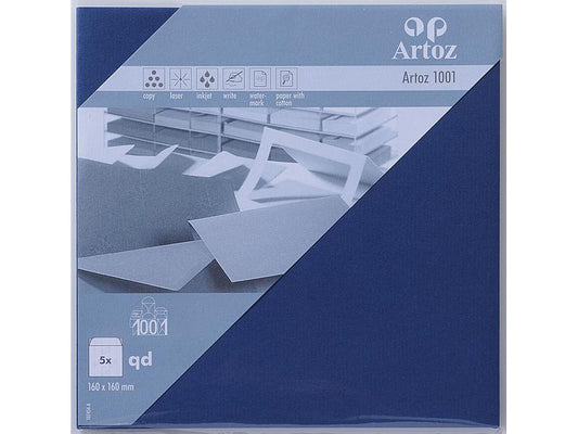 Artoz Enveloppe 1001, 16 x 16 cm, 5 Pièce/s, Bleu classique