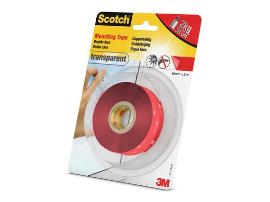 3M Ruban adhésif double-face Transparent 19 mm x 5 m