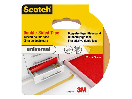 3M Ruban adhésif double-face Universal 50 mm x 20 m, Brun