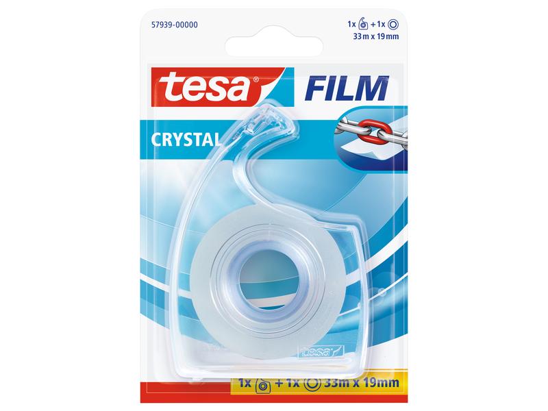 tesa Dérouleur manuel crystal 19 mm x 33 m, Transparent