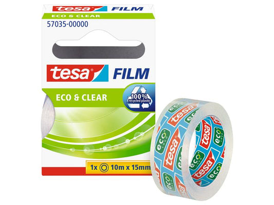 tesa Ruban adhésif Eco&Clear 15 mm x 10 m, Transparent