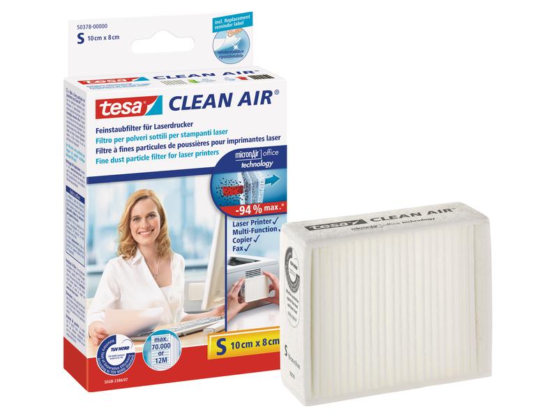 tesa Filtre à poussières fines Clean Air S 100x80 mm pour imprimantes laser