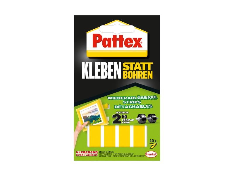 Pattex Ruban de montage 2 x 4 cm, 10 pièces