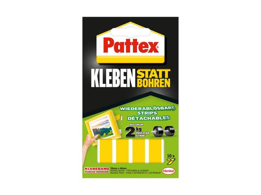 Pattex Ruban de montage 2 x 4 cm, 10 pièces