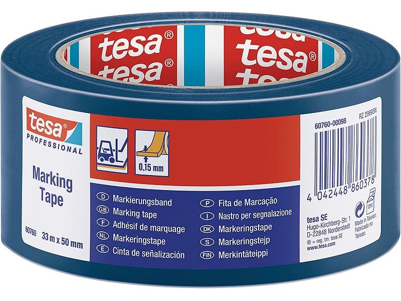 tesa Ruban de marquage Professional 60760, 50 mm x 33 m, Bleu