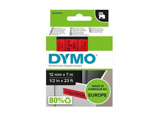 DYMO Ruban d’étiquettes D1 Noir auf Rouge