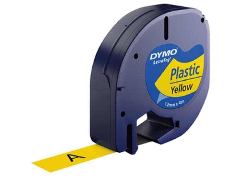 DYMO Ruban d’étiquettes LetraTag Noir sur Jaune