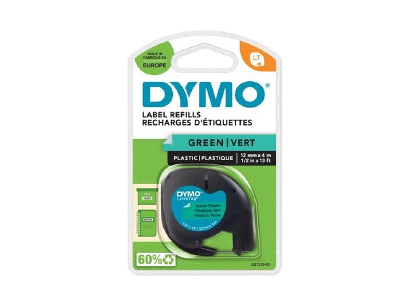 DYMO Ruban d’étiquettes LetraTag Noir sur Vert