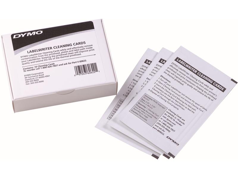 DYMO Cartes de nettoyage de la tête d'impression pour les imprimantes LabelWriter