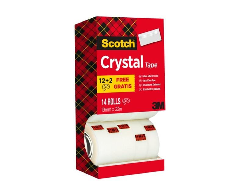 Scotch Ruban adhésif Crystal 1.9 cm x 33 m 14 rouleaux