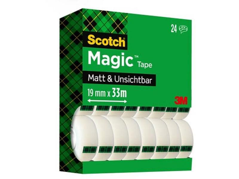 Scotch Ruban adhésif Magic 1.9 cm x 33 m 24 rouleaux