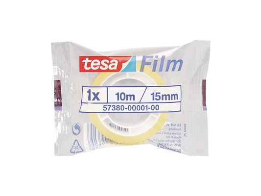 tesa Ruban adhésif Standard 15 mm x 10 m, 1 rouleau Transparent