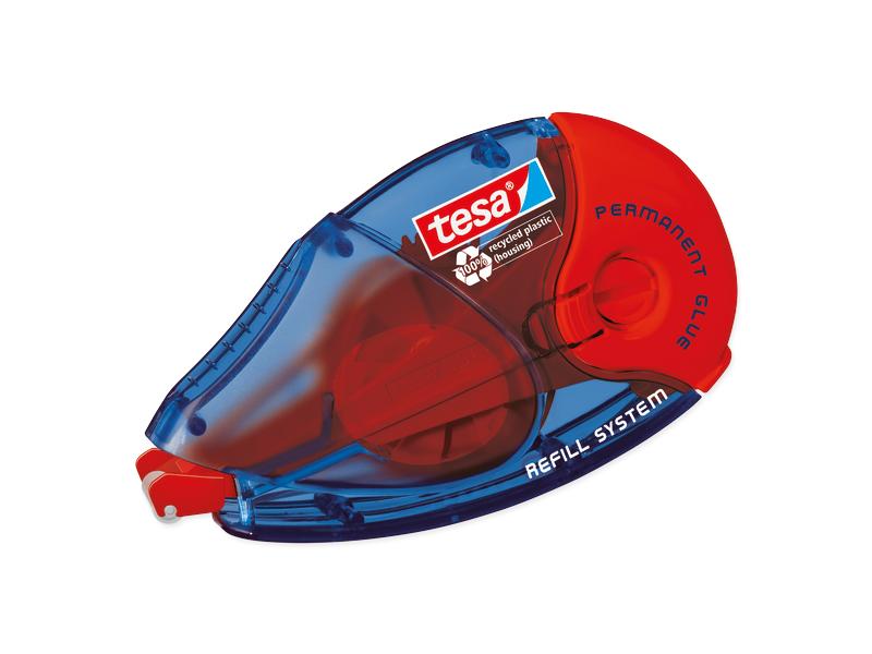 tesa Rouleau de colle ecoLogo 8.4 mm x 14 m, 1 rouleau, Bleu/Rouge