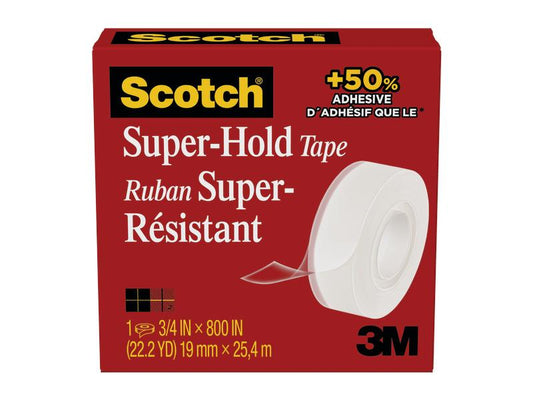 Scotch Ruban adhésif Super-Hold 700N 19 mm x 25.4 m, Transparent