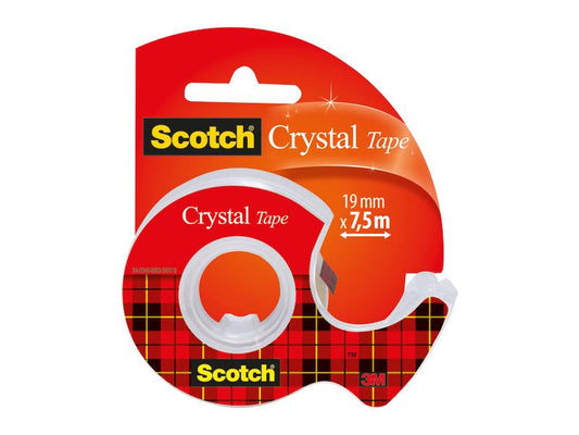 Scotch Dérouleur manuel Crystal 19 mm x 15 m