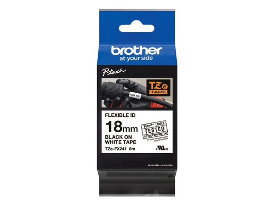 Brother Ruban d’étiquettes TZe-FX241 Noir sur Blanc