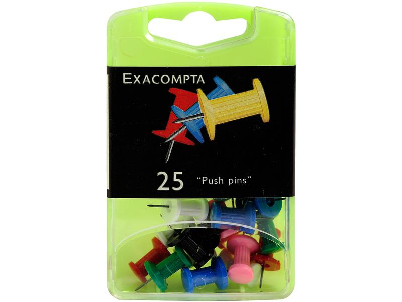 Exacompta Punaise Push Pins, 25 pièces, assorties