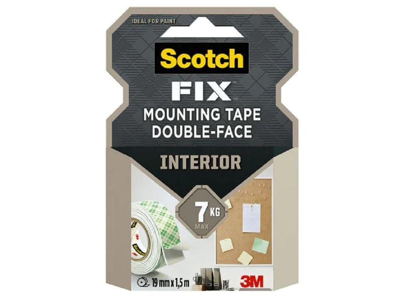 3M Bande de montage intérieur Scotch-Fix 19 mm x 1.5 m, Blanc