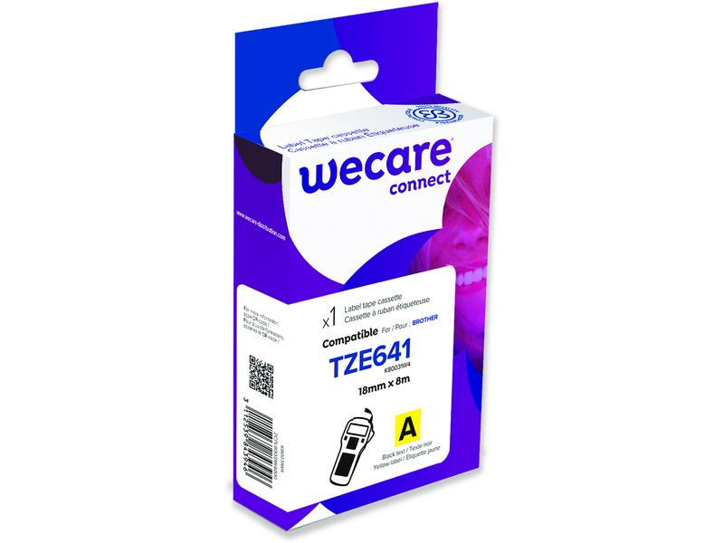 Wecare Ruban d’étiquettes TZE-641WE Noir sur Jaune