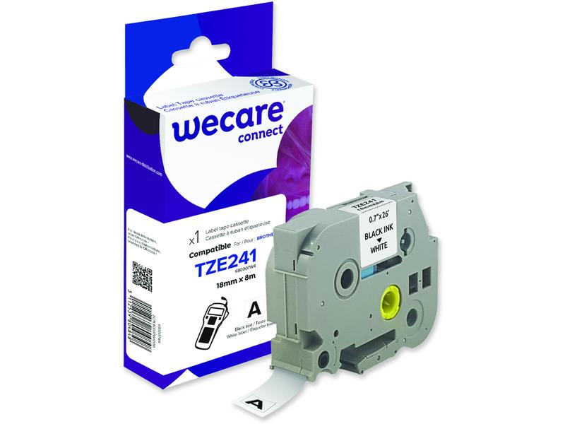 Wecare Ruban d’étiquettes TZE-241WE Noir sur Blanc