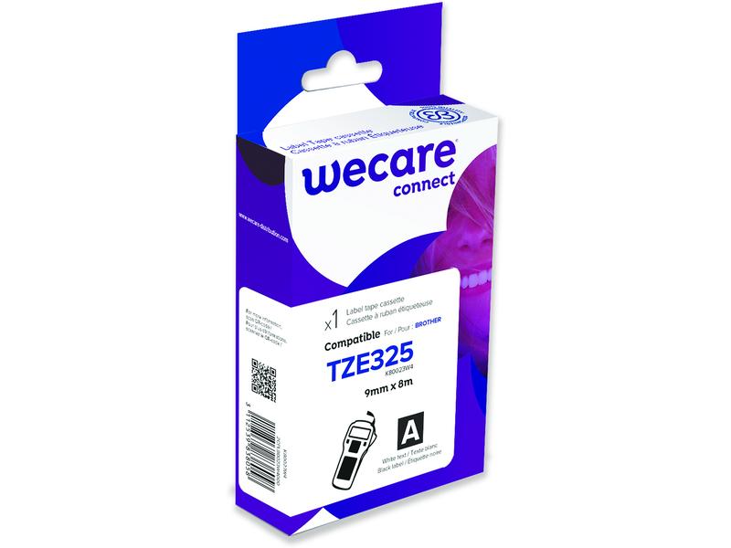 Wecare Ruban d’étiquettes TZE-325WE Blanc sur Noir