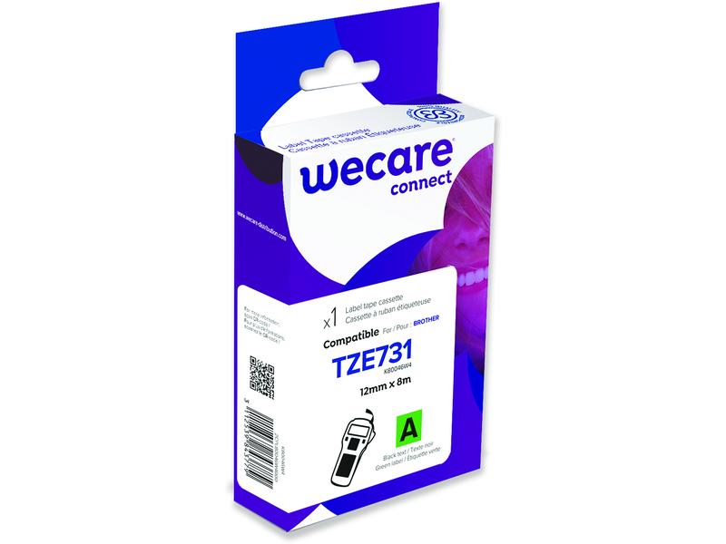 Wecare Ruban d’étiquettes TZE-731WE Noir sur Vert