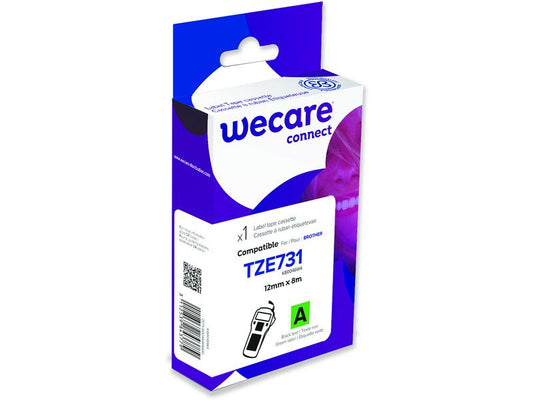 Wecare Ruban d’étiquettes TZE-731WE Noir sur Vert