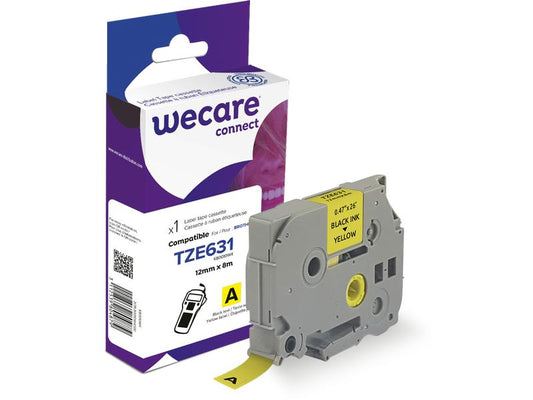 Wecare Ruban d’étiquettes TZE-631WE Noir sur Jaune