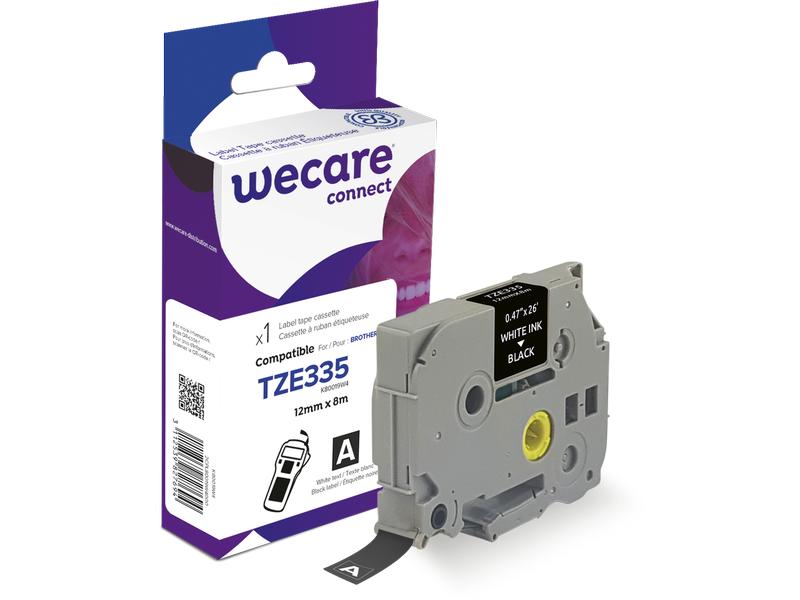 Wecare Ruban d’étiquettes TZE-335WE Blanc sur Noir