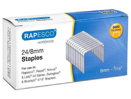 Rapesco Agrafe 24 / 8 mm, 5000 pièces