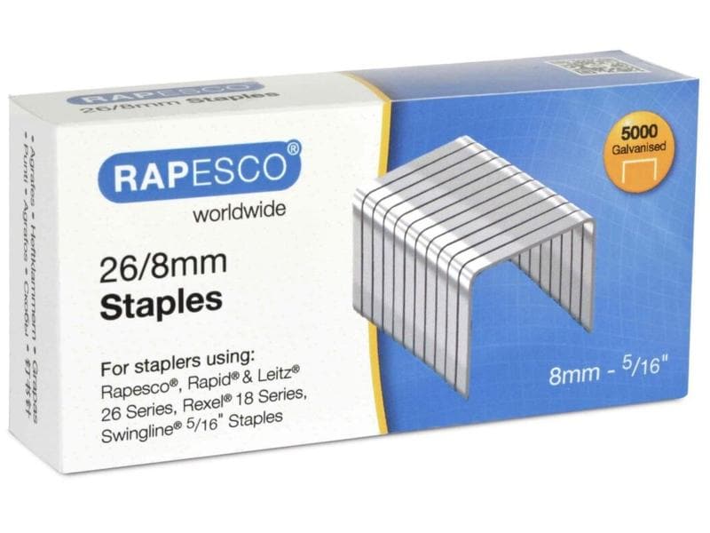 Rapesco Agrafe 26 / 8 mm, 5000 pièces