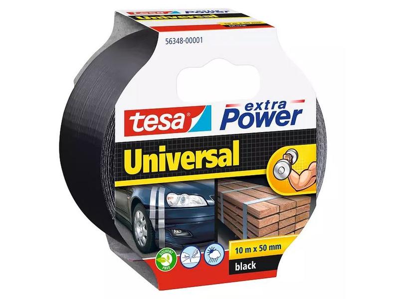 tesa Bande de tissu -Set Universal, 50 mm x 10 m, 3 rouleaux, Noir