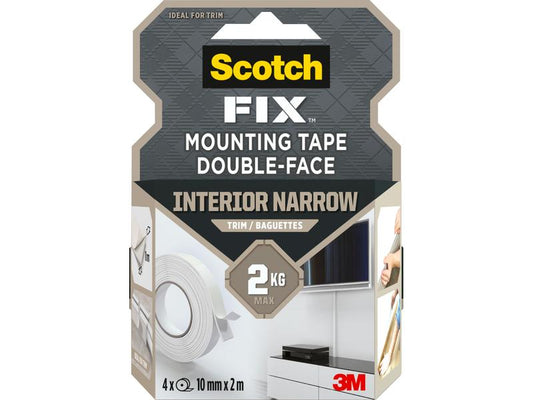 Scotch Ruban de montage Scotch-Fix, 10 mm x 2 m, Blanc