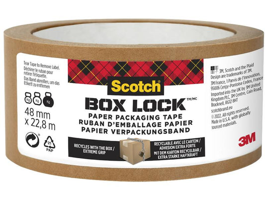 Scotch Ruban d'emballage Papier Box Lock 48 mm x 22.8 m, 1 rouleau