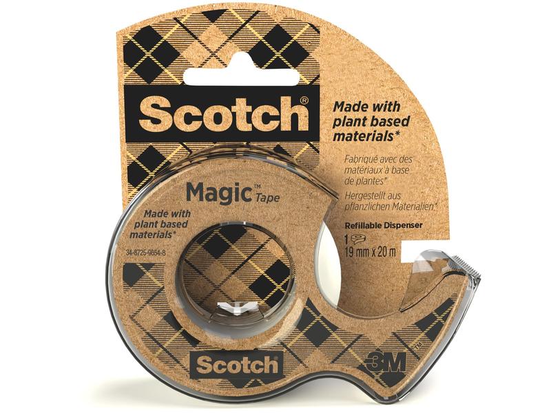 Scotch Dérouleur manuel Magic Greener Choice 19 mm x 20 m, 1 pièce