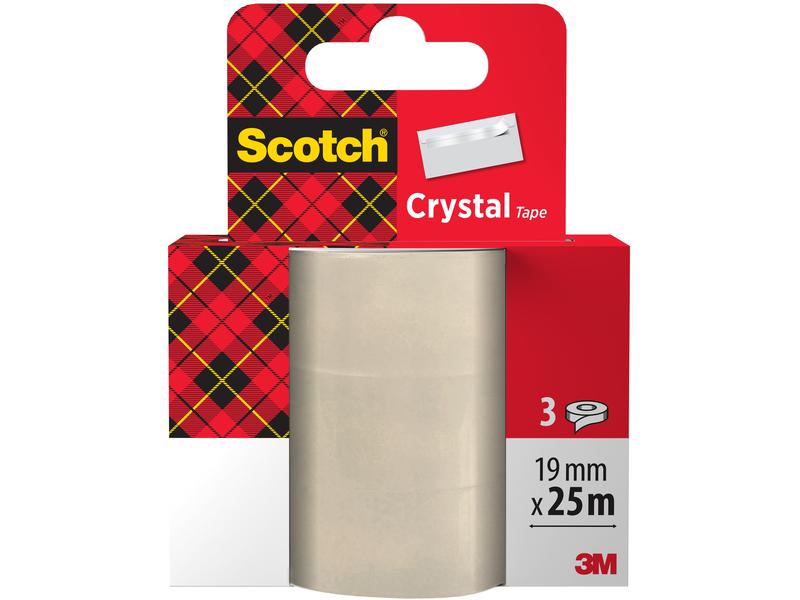 Scotch Ruban adhésif Recharge Crystal 19 mm x 25 m, Transparent