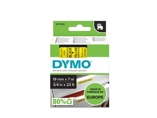 DYMO Ruban d’étiquettes D1 Noir auf Jaune